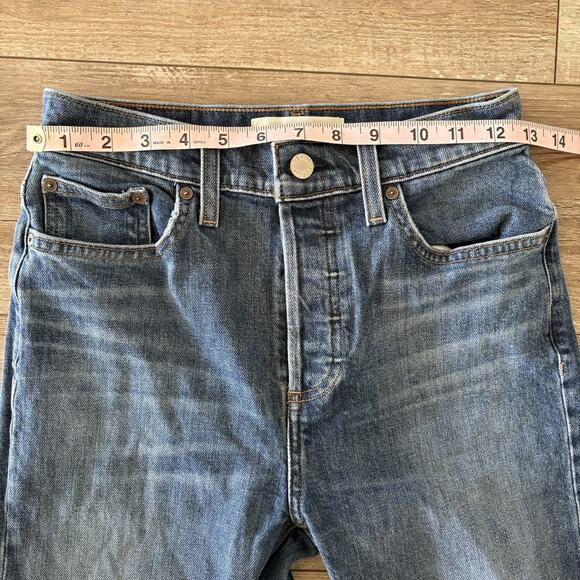 Denim Forum Aritzia Yoko High Rise Ankle Slim Button Fly Blue 26 Organic Cotton - Picture 4 of 9
